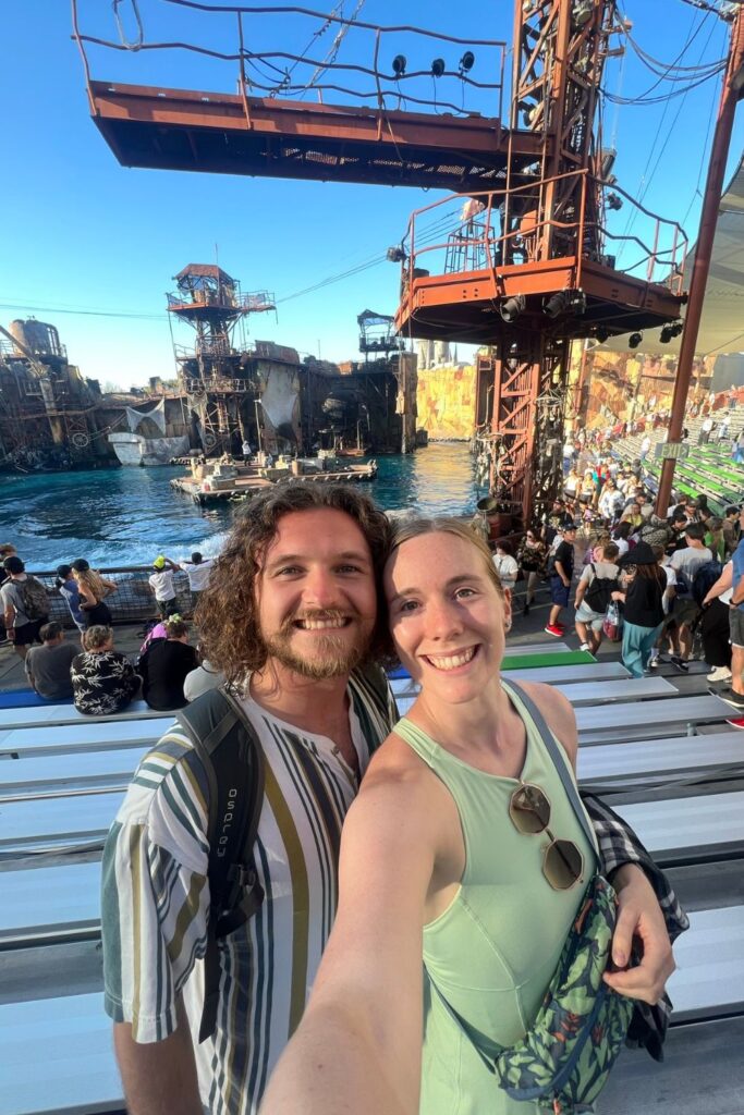 Couple in WaterWorld universal Studios - Nate and Me