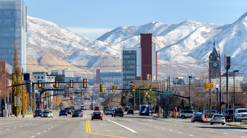 Driving in Downtown Salt Lake City