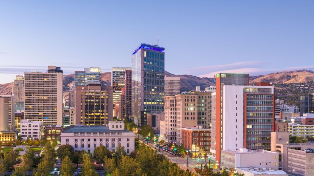 Evening in Downtown Salt Lake City