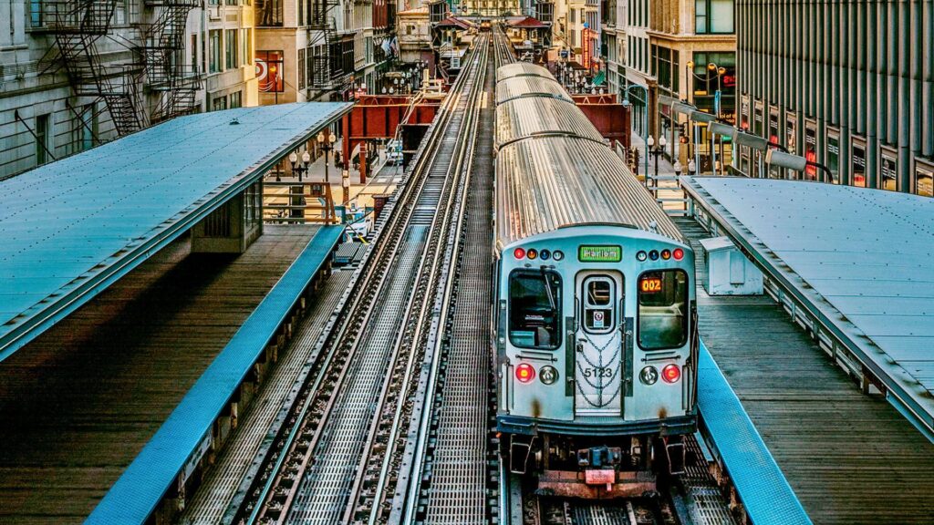 Getting Around Chicago Without a Car (Train at a Station)