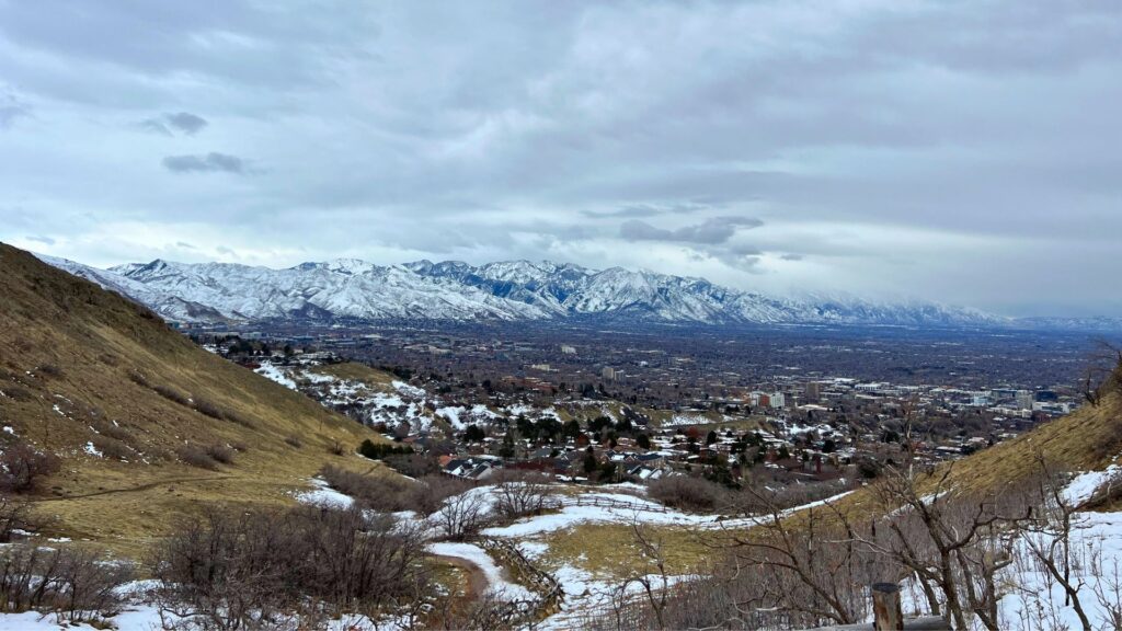 Hiking Ensign Peak in Salt Lake City in Winter