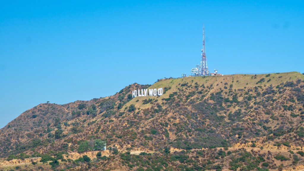 Hollywood sign on the mountain in Los Angeles