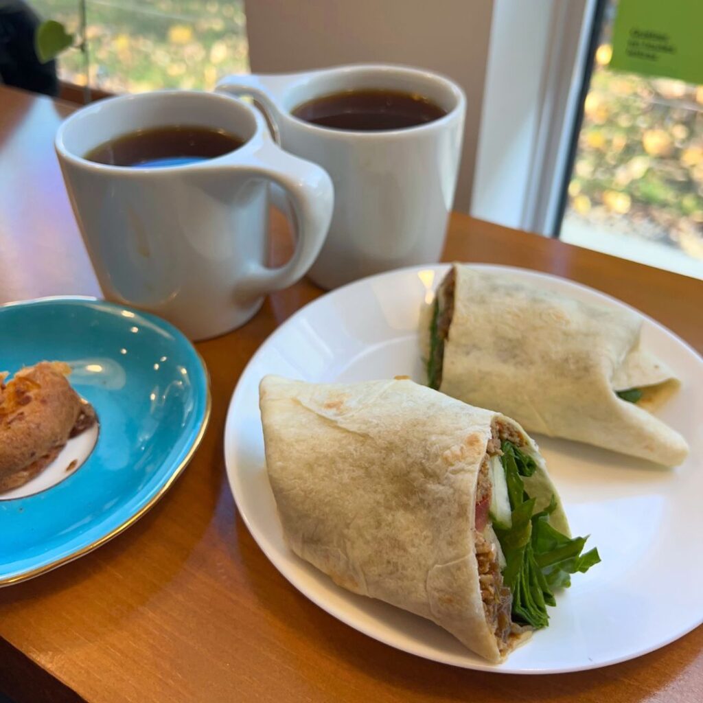 Lunch at Book and Coffee Shop Saint-Suave in Quebec City