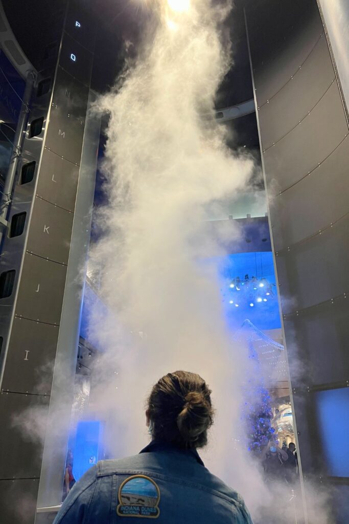 Man in a cloud in Museum of Science & Industry Chicago