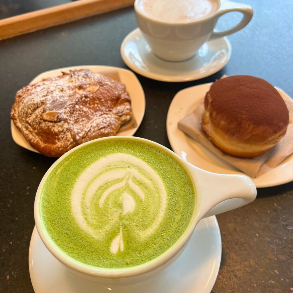 Matcha and donuts from Cafe Saint-Henri, Quebec City