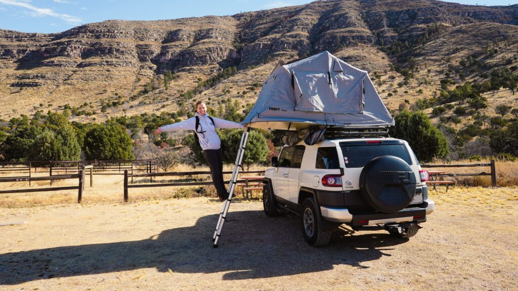 Me and the FJ with a rooftop tent