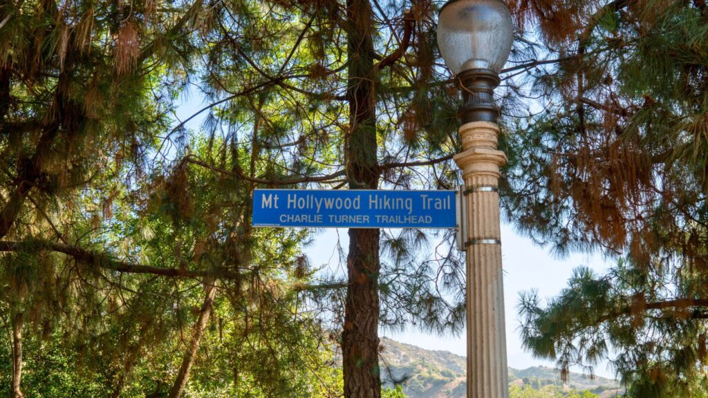 Mt Hollywood Hiking Trail Sign in Los Angeles