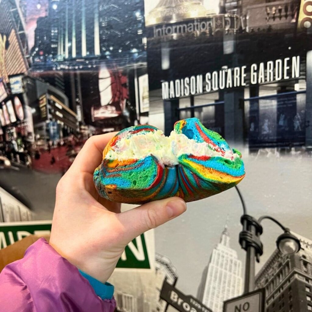 Rainbow Bagel in NYC