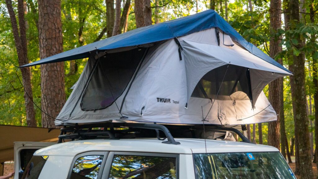 Rooftop Tent up close on a Toyota FJ