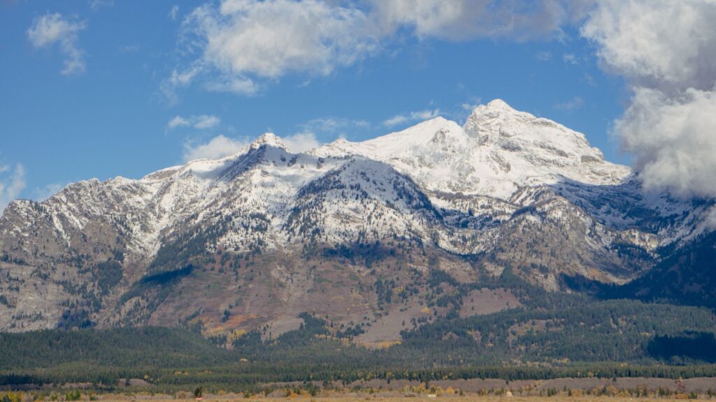 Snowy mountain tops in Grand Teton