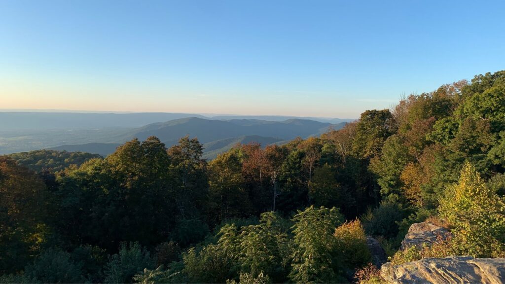 Sunset over the mountains in Shenandoah