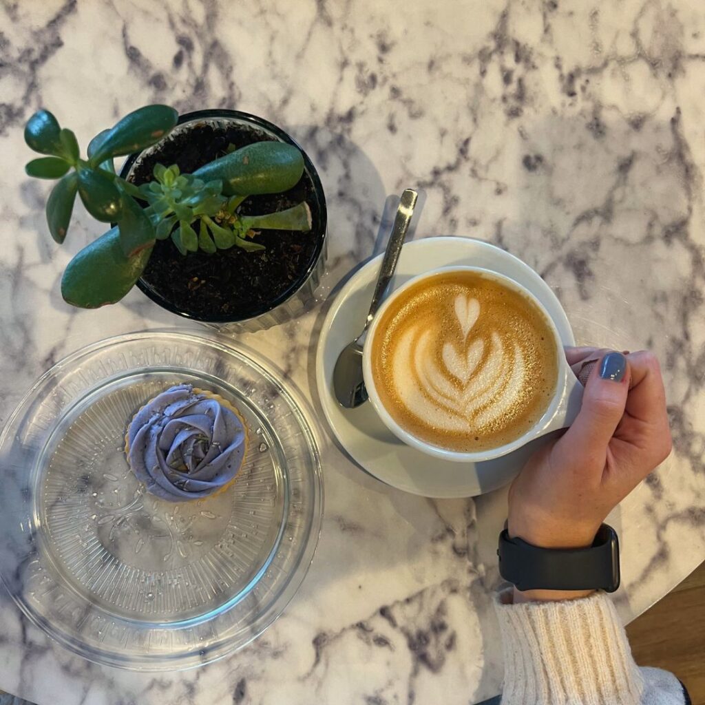 The Honeysuckle Coffee Co Latte and Cookie