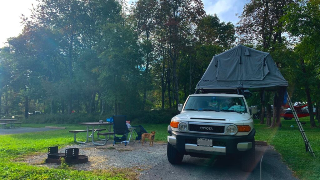 Toyota FJ Rooftop Tent Camping in Shenandoah