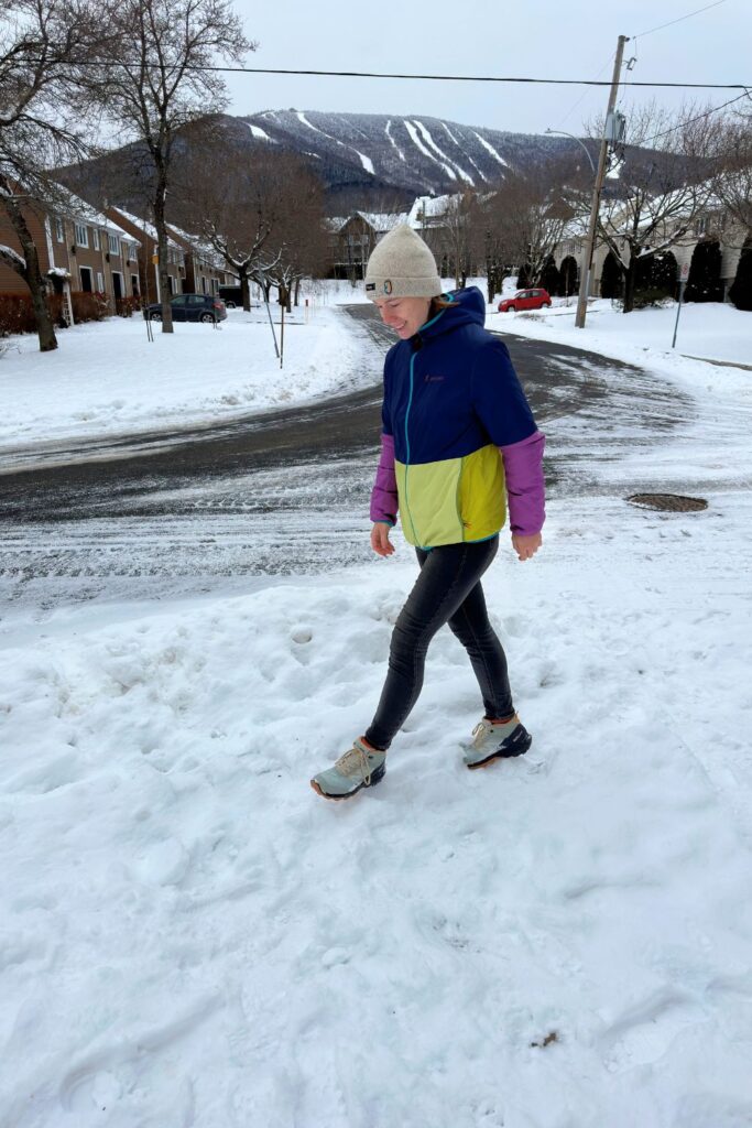 Woman Walking in the Snow (me)