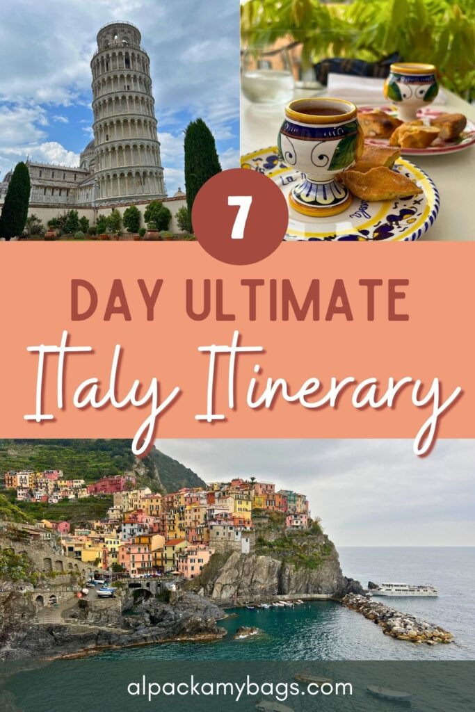 7 Day Italy Itinerary Pinterest