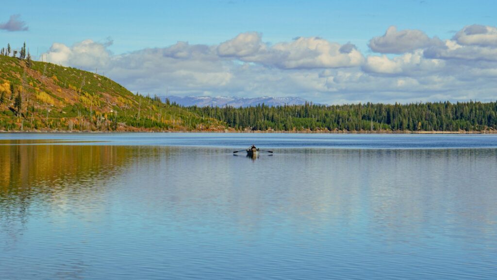 Canoe on Jenny Lake in Grand Teton National Park