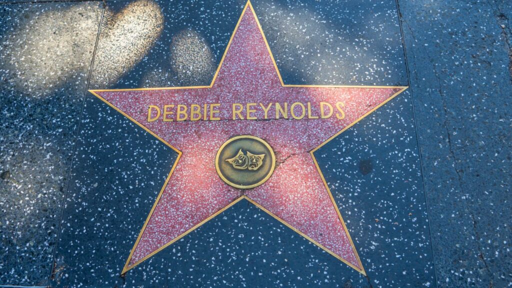 Debbie Reynolds Hollywood Walk of Fame Star in Los Angeles LA