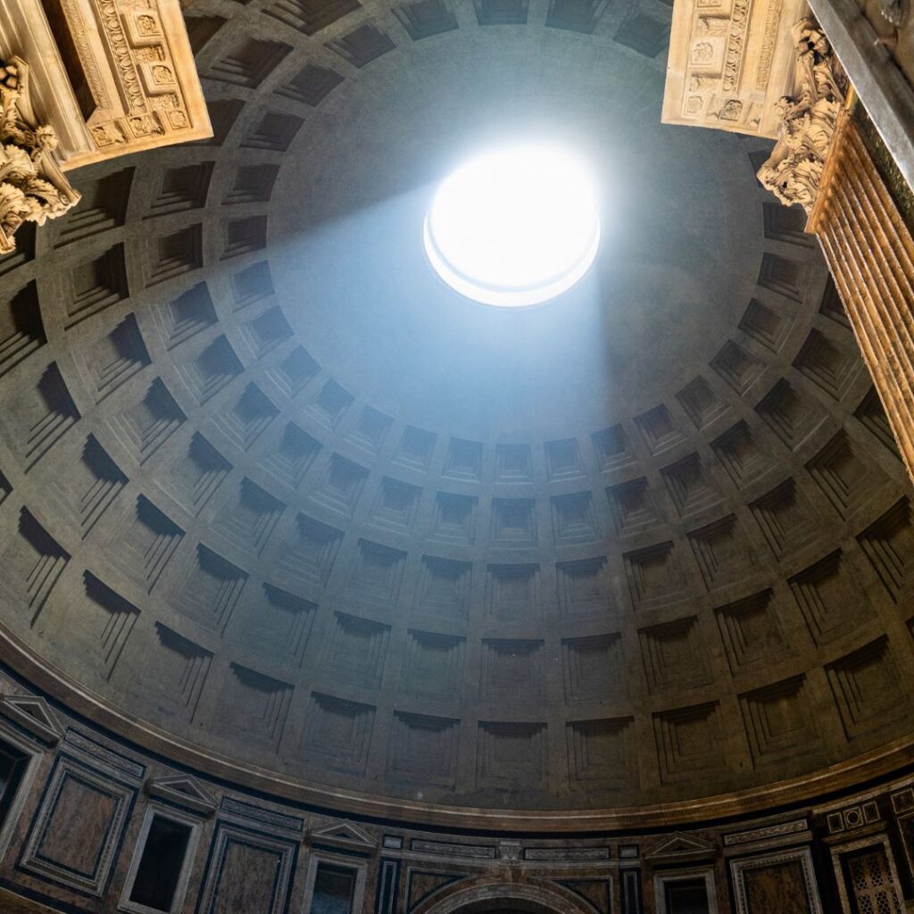 Inside the Pantheon in Rome Italy