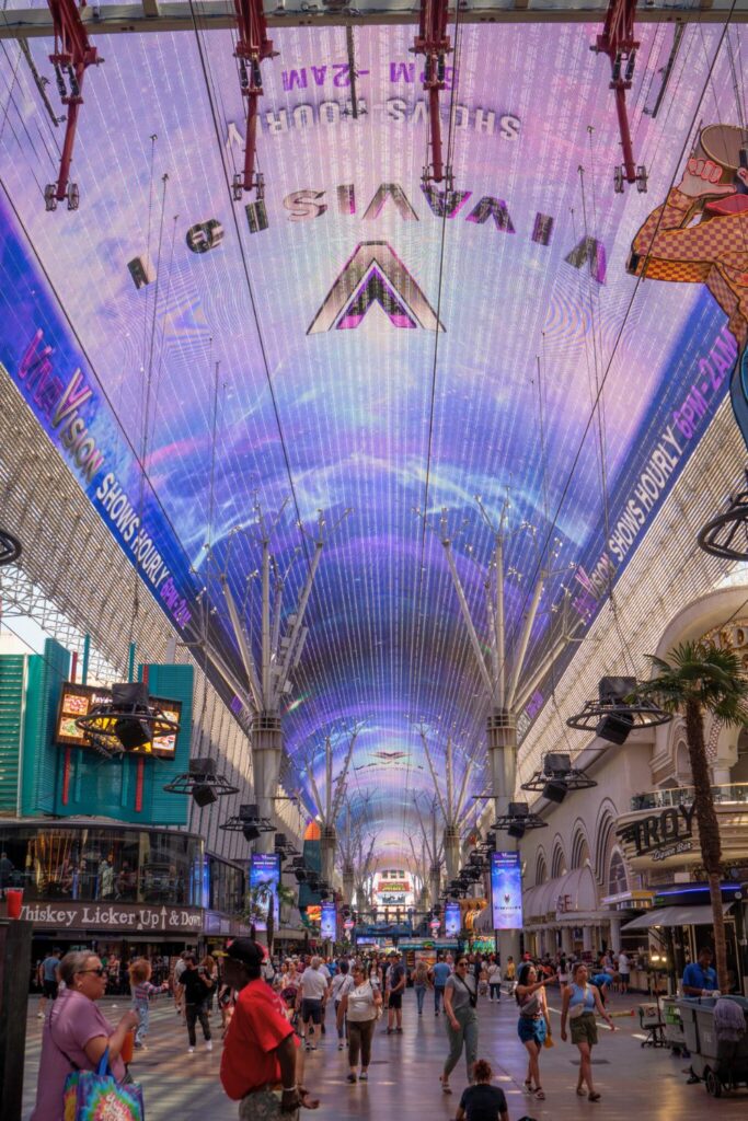 Looking down Fremont Street Las Vegas