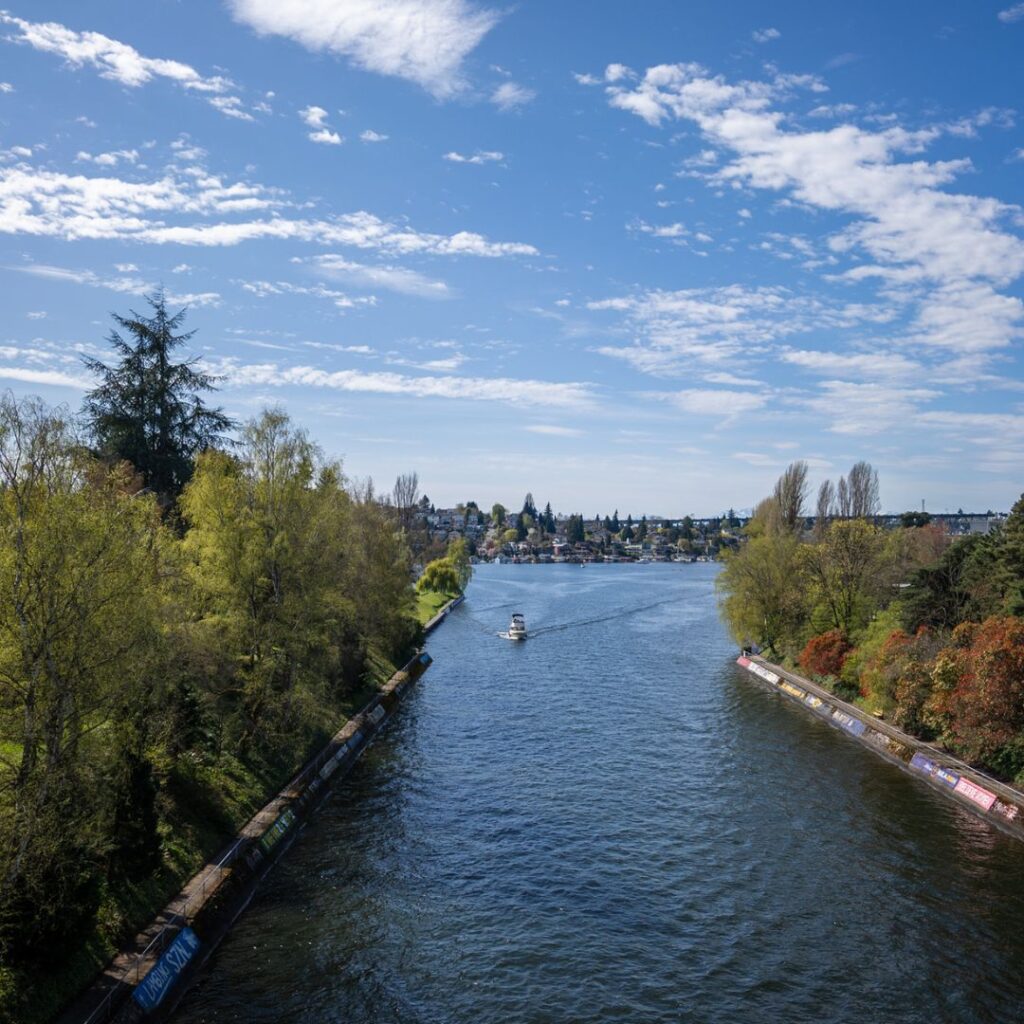 Canal under bridge in Seattle