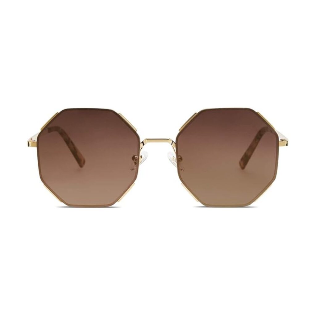 Octogonal Sunglasses gold metal frames