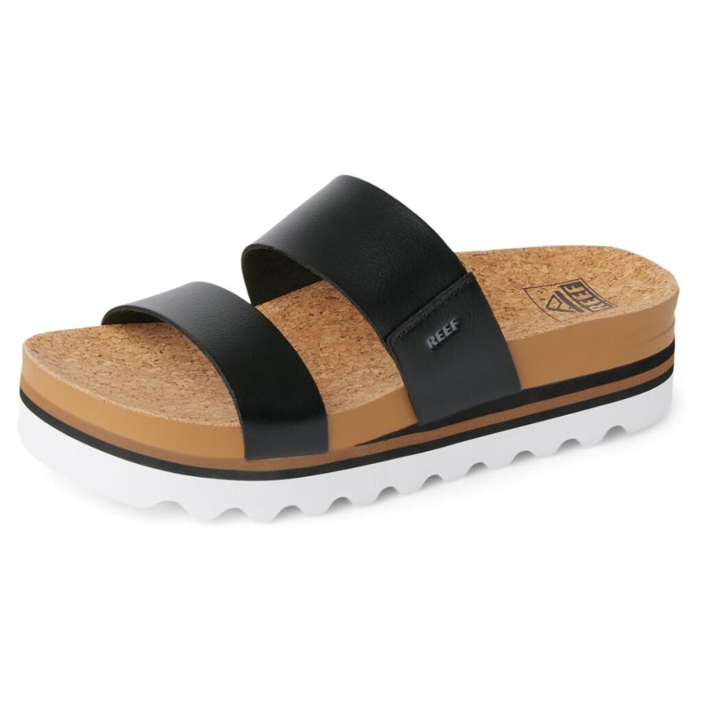 Womens black slip on sandals by reef