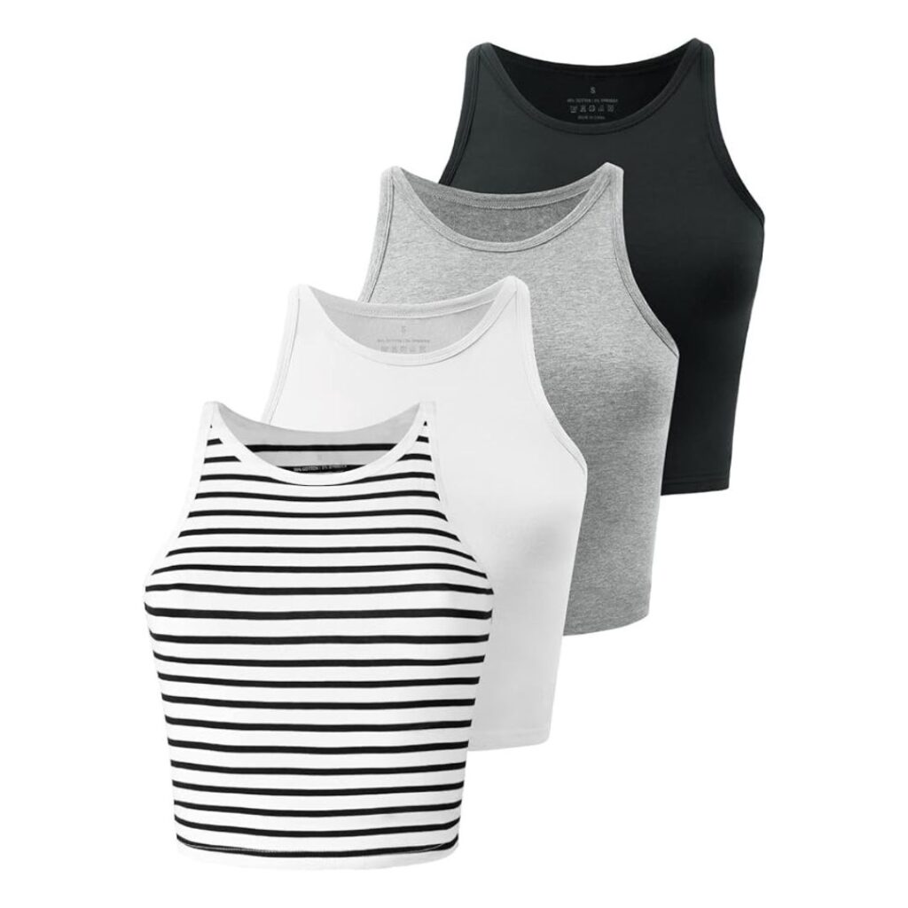 Womens 4 Pack Fitted Tank Tops