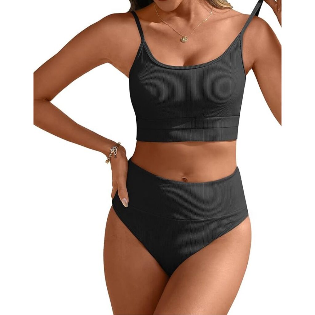 Womens Black 2 Piece Swimsuit
