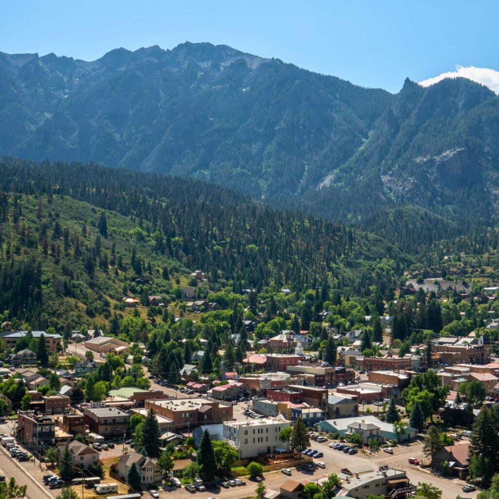 Overlooking downtown Ouray Colorado