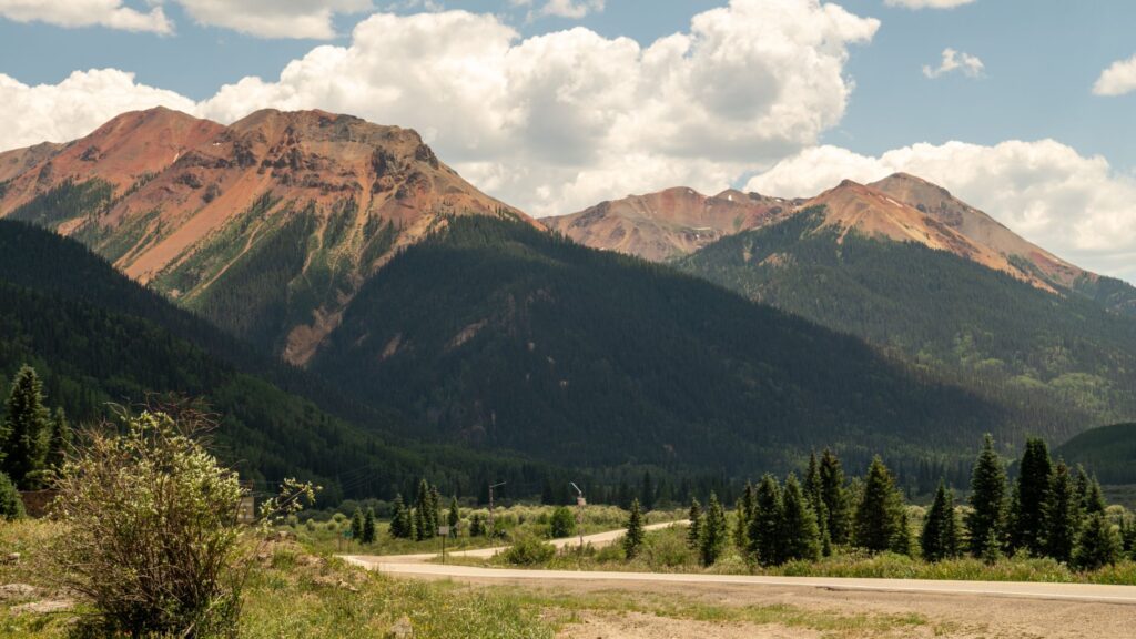 Shadows over the mountains in Ouray Colorado