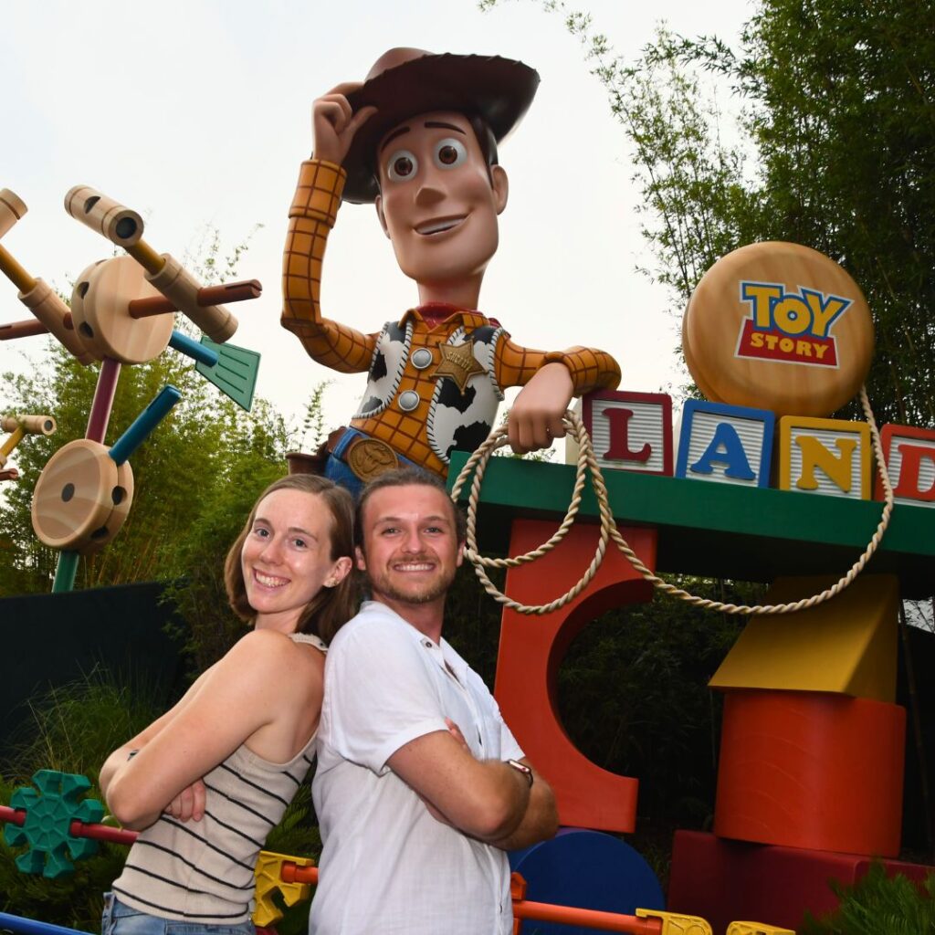Posing with Woody at Disney World