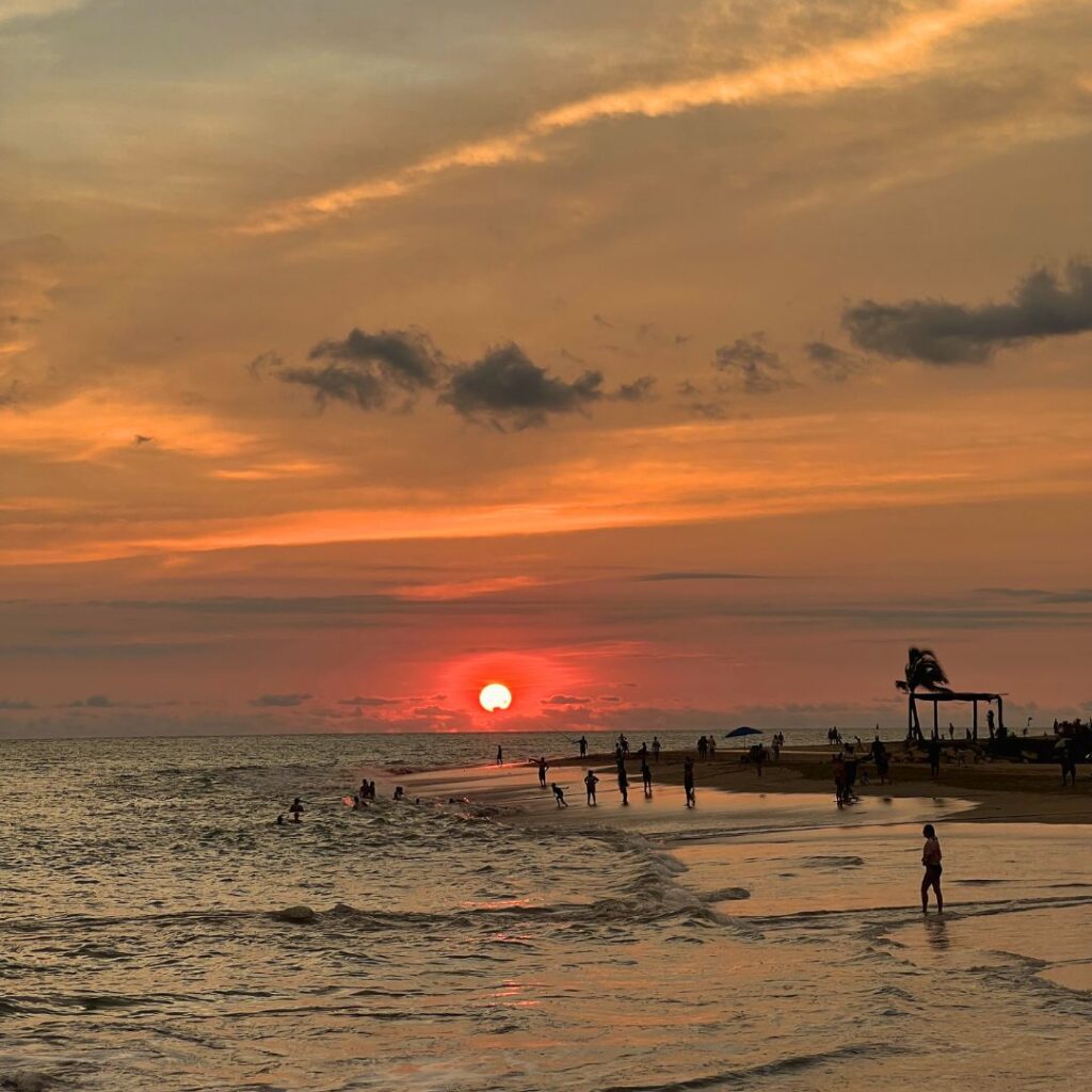 Sunset over the beach in Puerto Vallarta