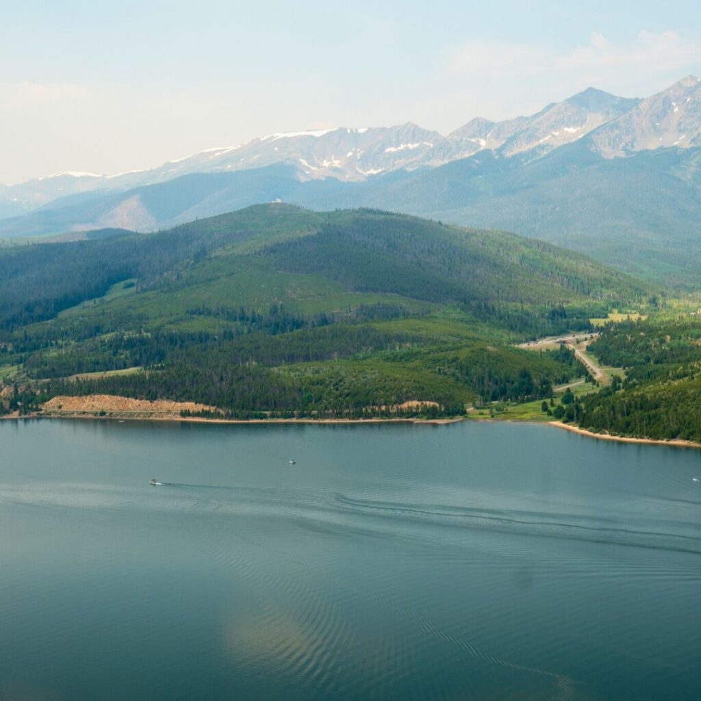 Overview of boats on Dillon Reservoir