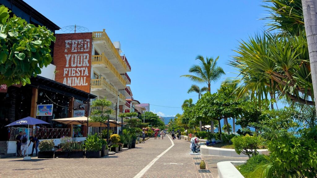 Malecon boardwalk in Puerto Vallarta Mexico