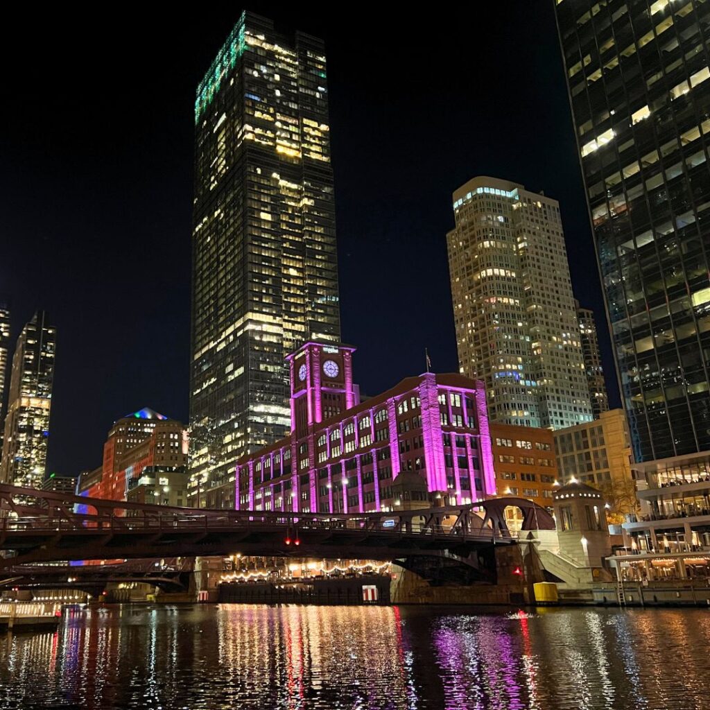 Chicago Riverwalk at Night