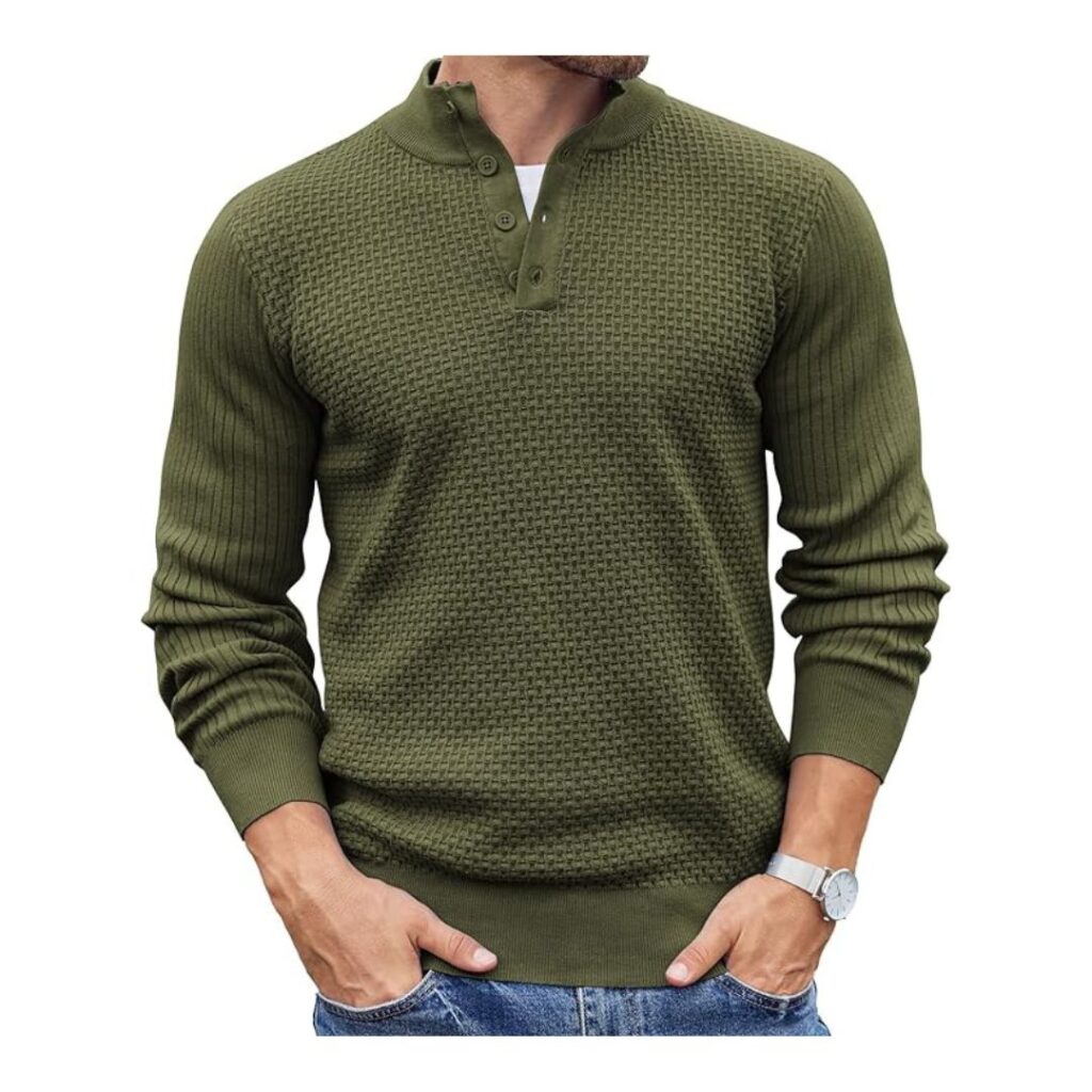 Men's Waffle Knitted Sweater