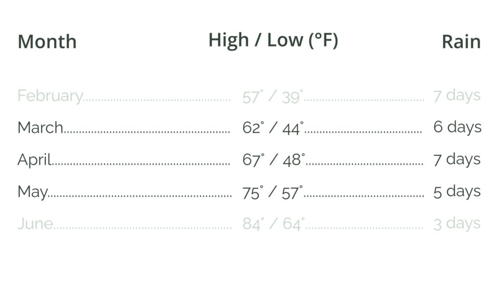 Rome Spring Weather by Month (March April May)