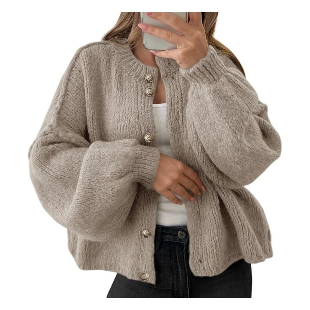 Women's knitted cardigan sweater