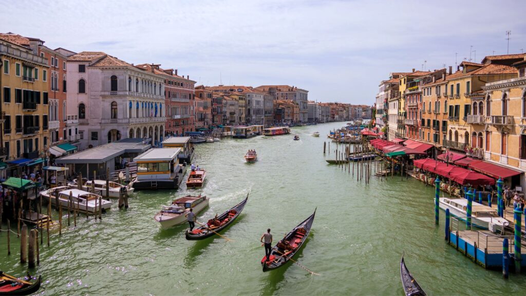 A view of the Grand Canal in Venice Italy