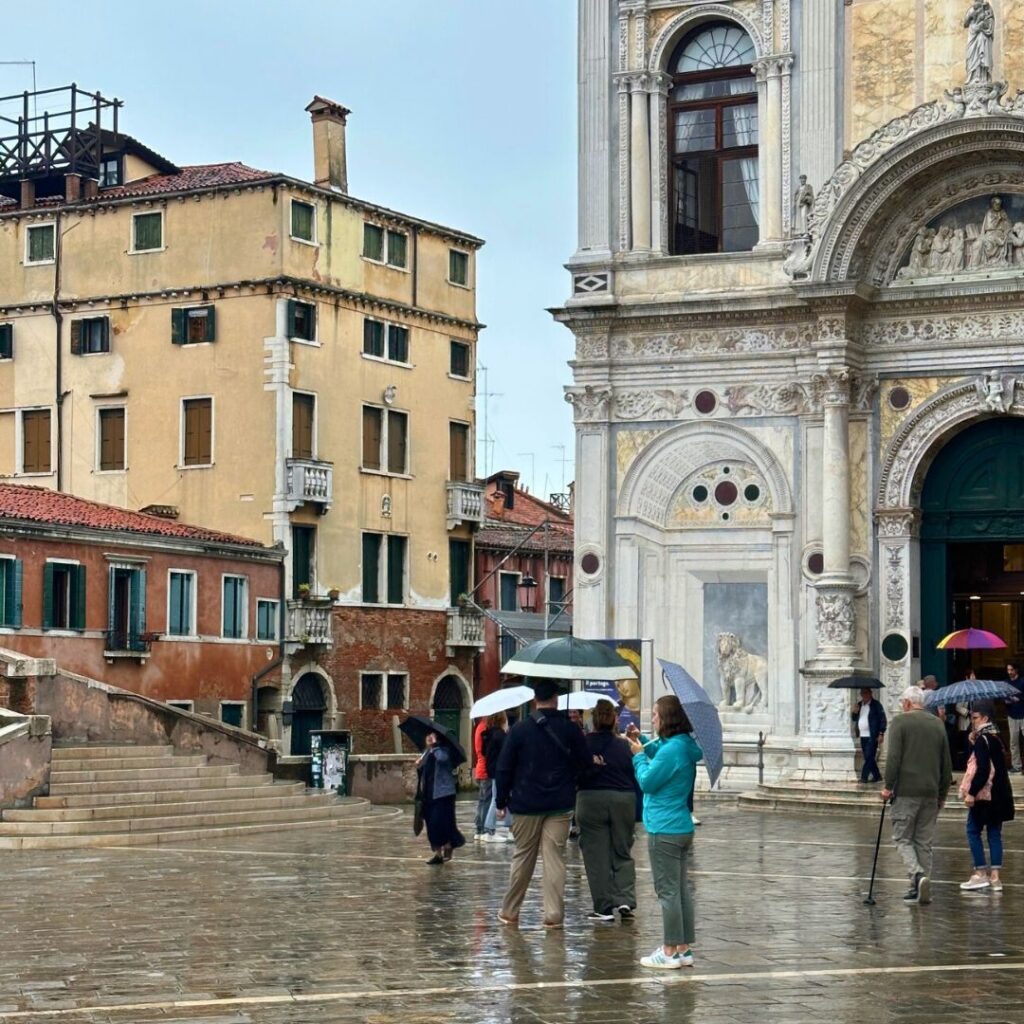 Exploring Venice Italy in the rain