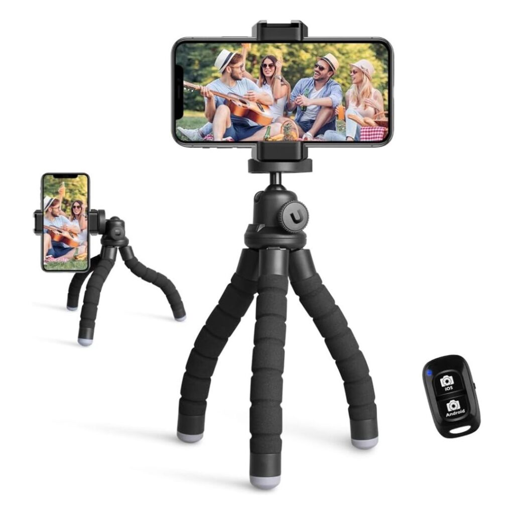 Mini Adjustable Tripod for iPhone with clicker