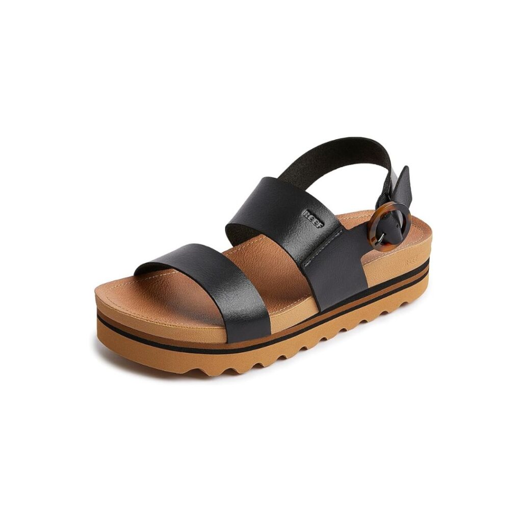 Reef Black Buckle Sandals