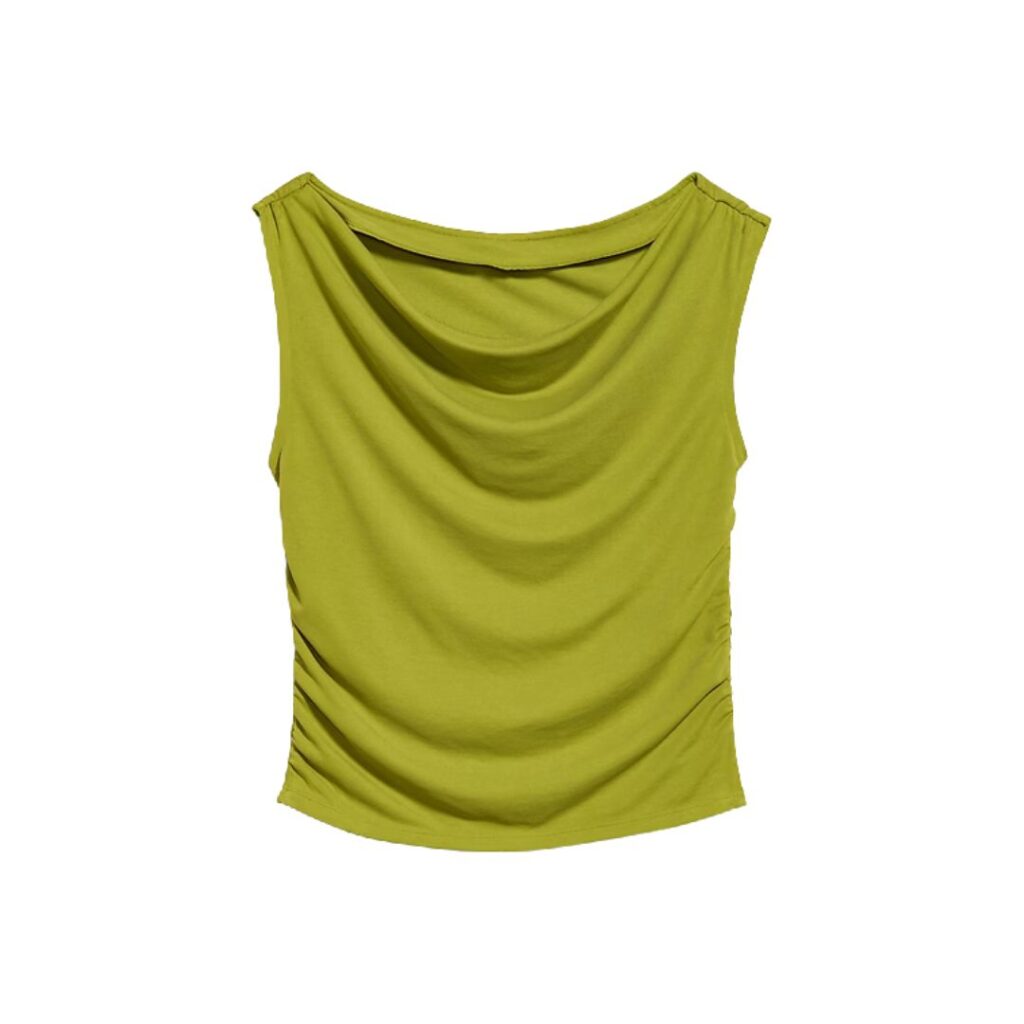 Womens Slit-Neck Ruched Top Old Navy